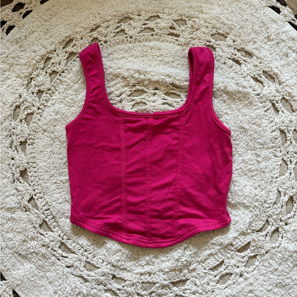 Rue21 Pink Fitted Crop Tank Top